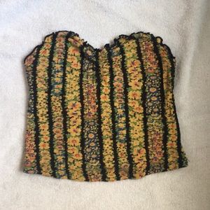 Flowery crop tube top